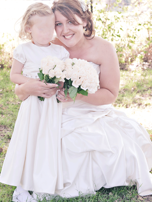 Flower girl dress created from a commercial pattern